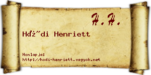 Hódi Henriett névjegykártya